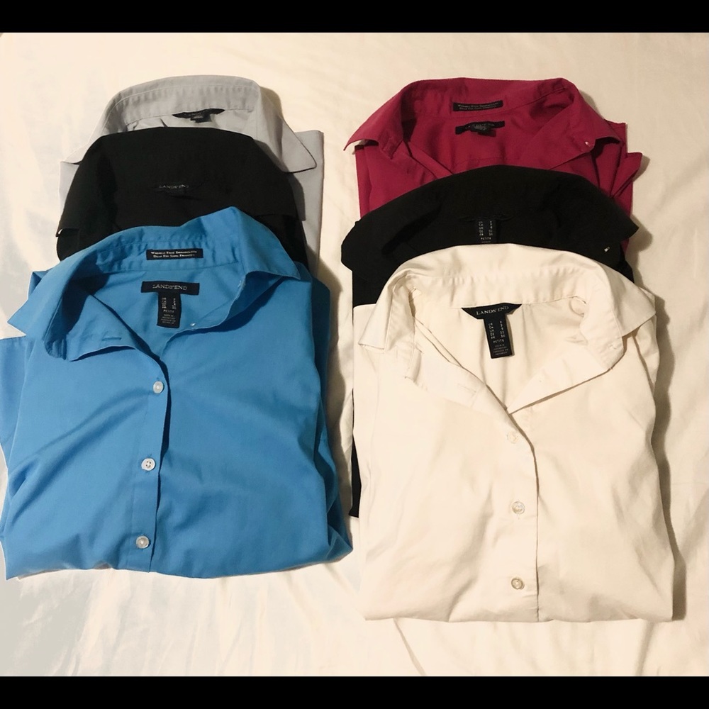 Lands Ends 3/4 sleeve button downs. 6 shirts
